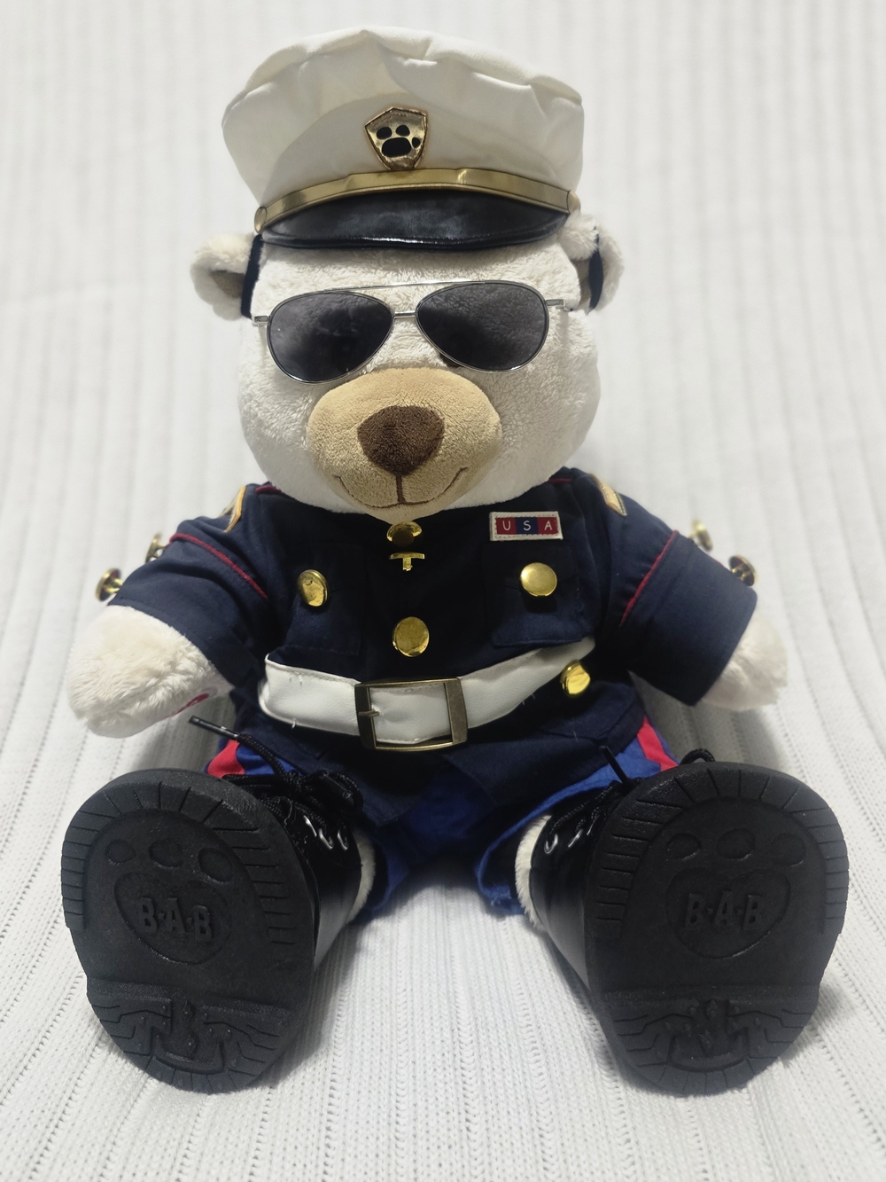Build a Bear BAB Teddy US Marine Corp  Uniform Stuffed Animal Plush Military